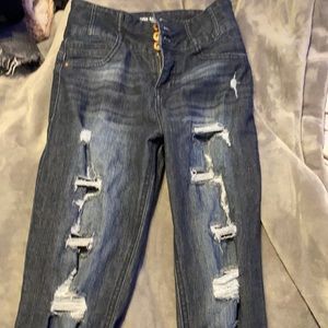 High rise skinny jeans